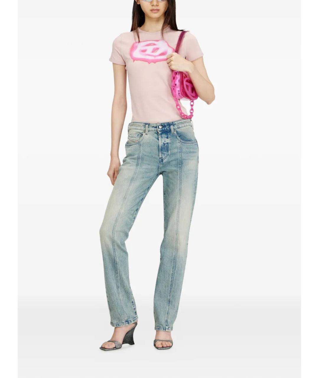 DIESEL Розовая хлопковая футболка, фото 2