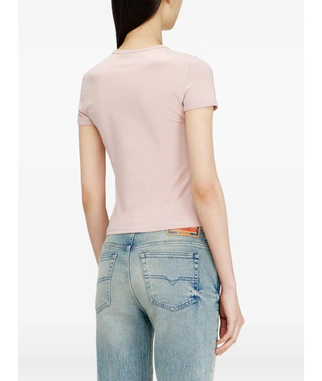 DIESEL Розовая хлопковая футболка, фото 4