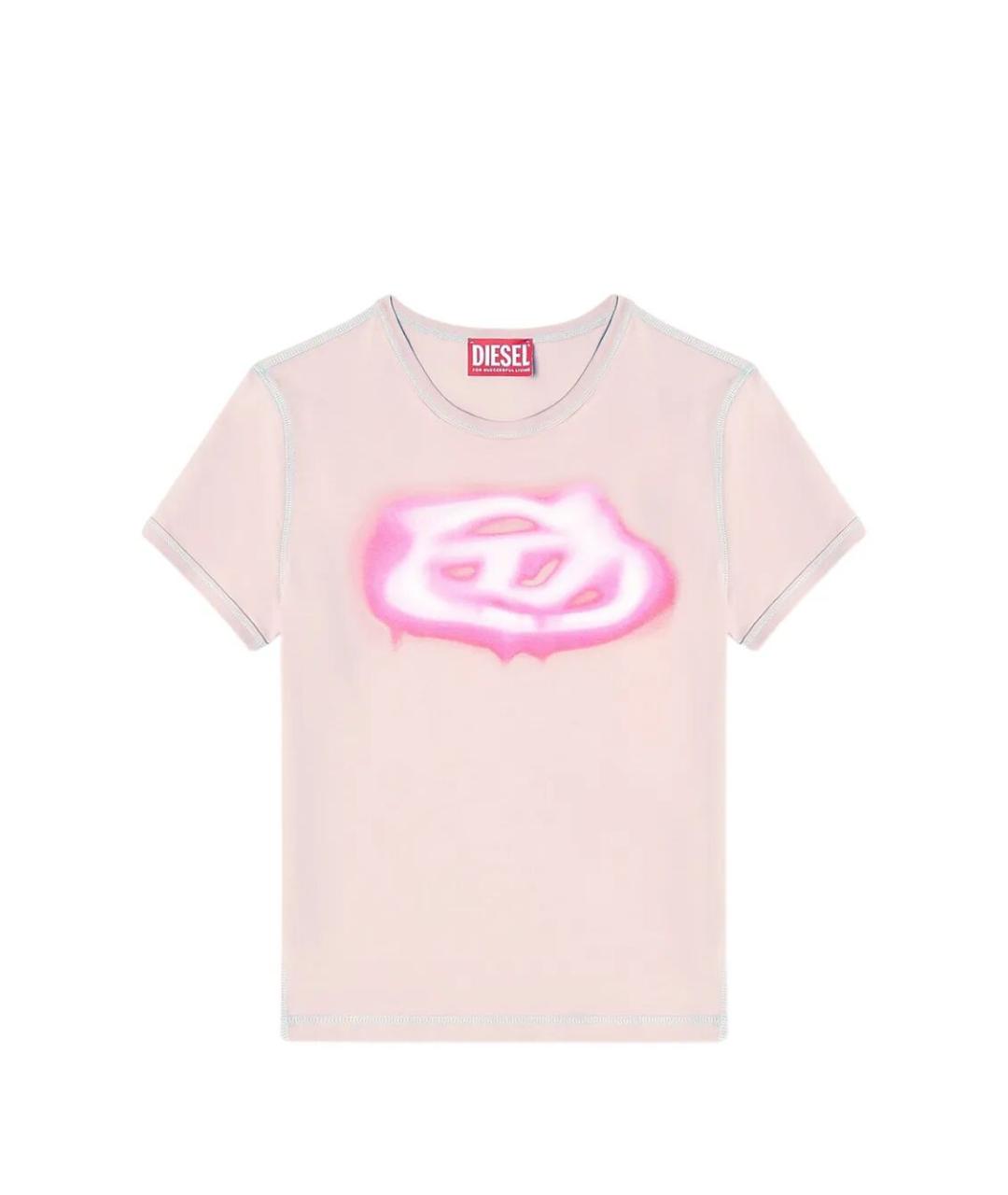 DIESEL Розовая хлопковая футболка, фото 1