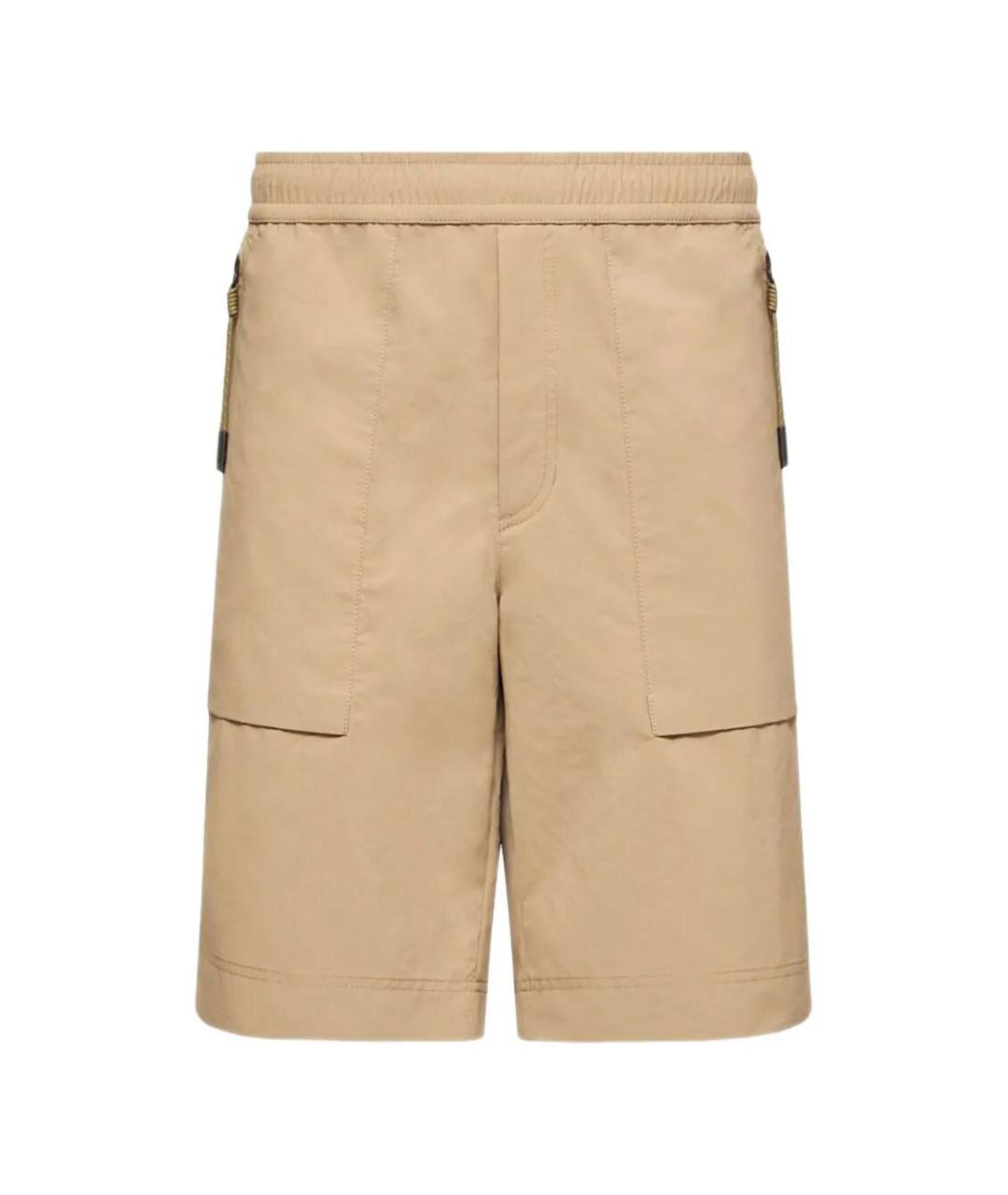 MONCLER GRENOBLE Бежевые полиэстеровые шорты, фото 1