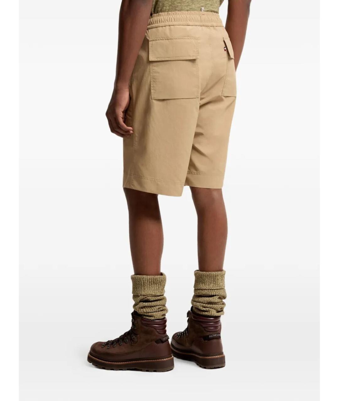 MONCLER GRENOBLE Бежевые полиэстеровые шорты, фото 6