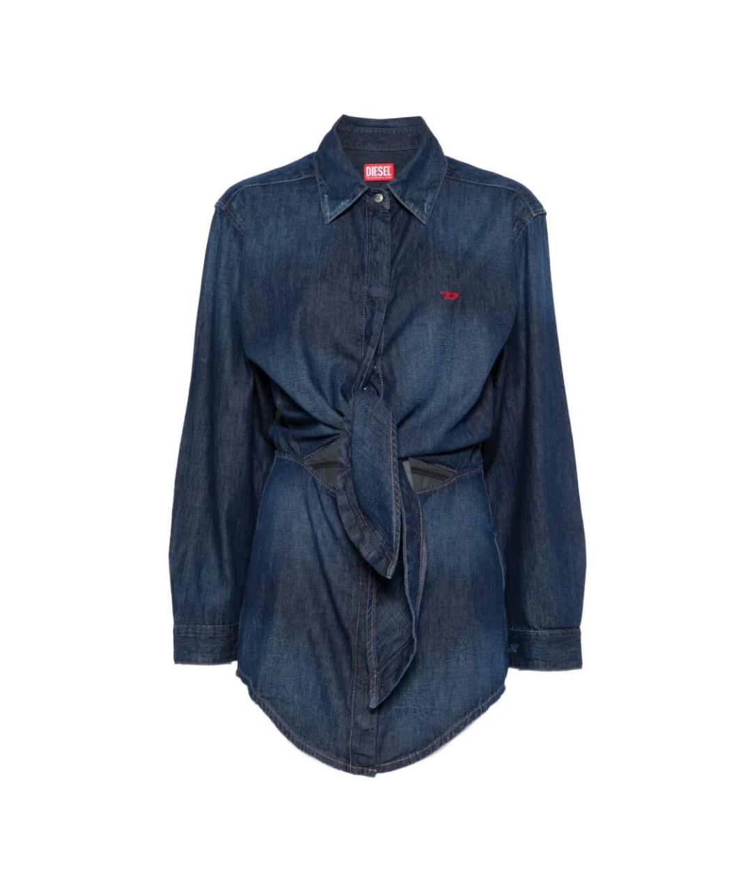 DIESEL Синее хлопковое повседневное платье, фото 1