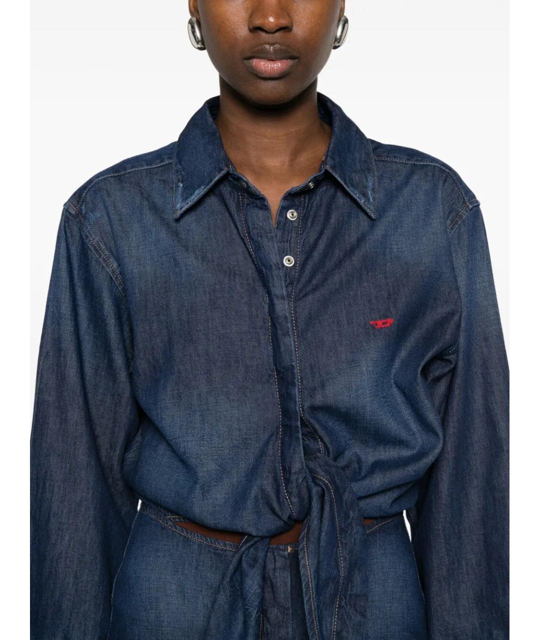 DIESEL Синее хлопковое повседневное платье, фото 4