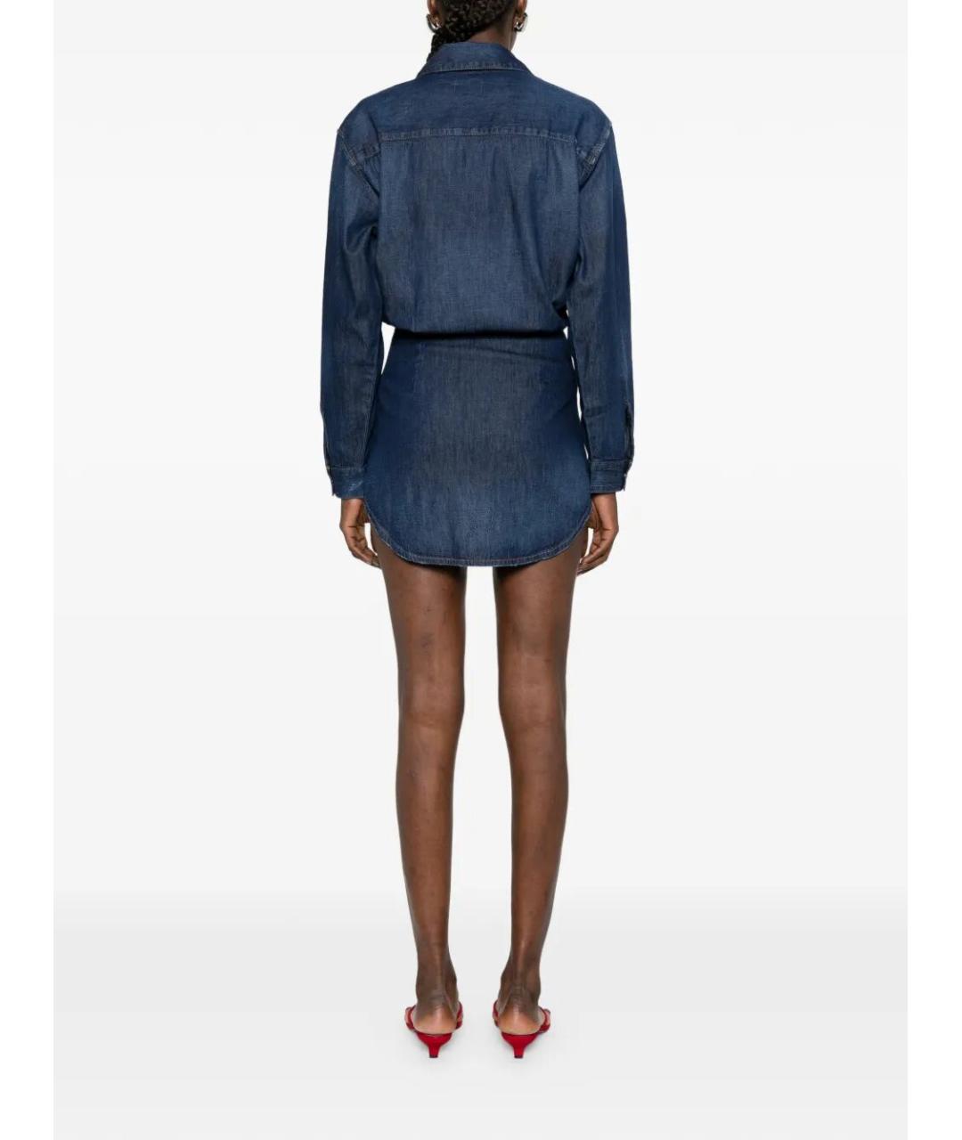 DIESEL Синее хлопковое повседневное платье, фото 3
