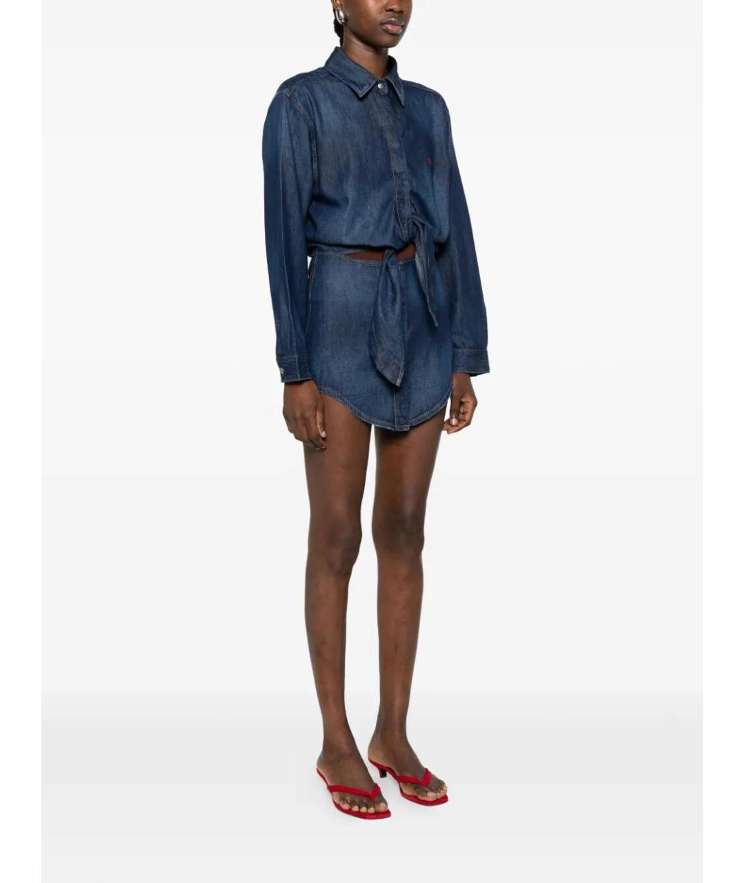 DIESEL Синее хлопковое повседневное платье, фото 5