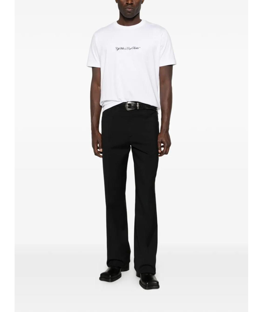 OFF-WHITE Белая хлопковая футболка, фото 2