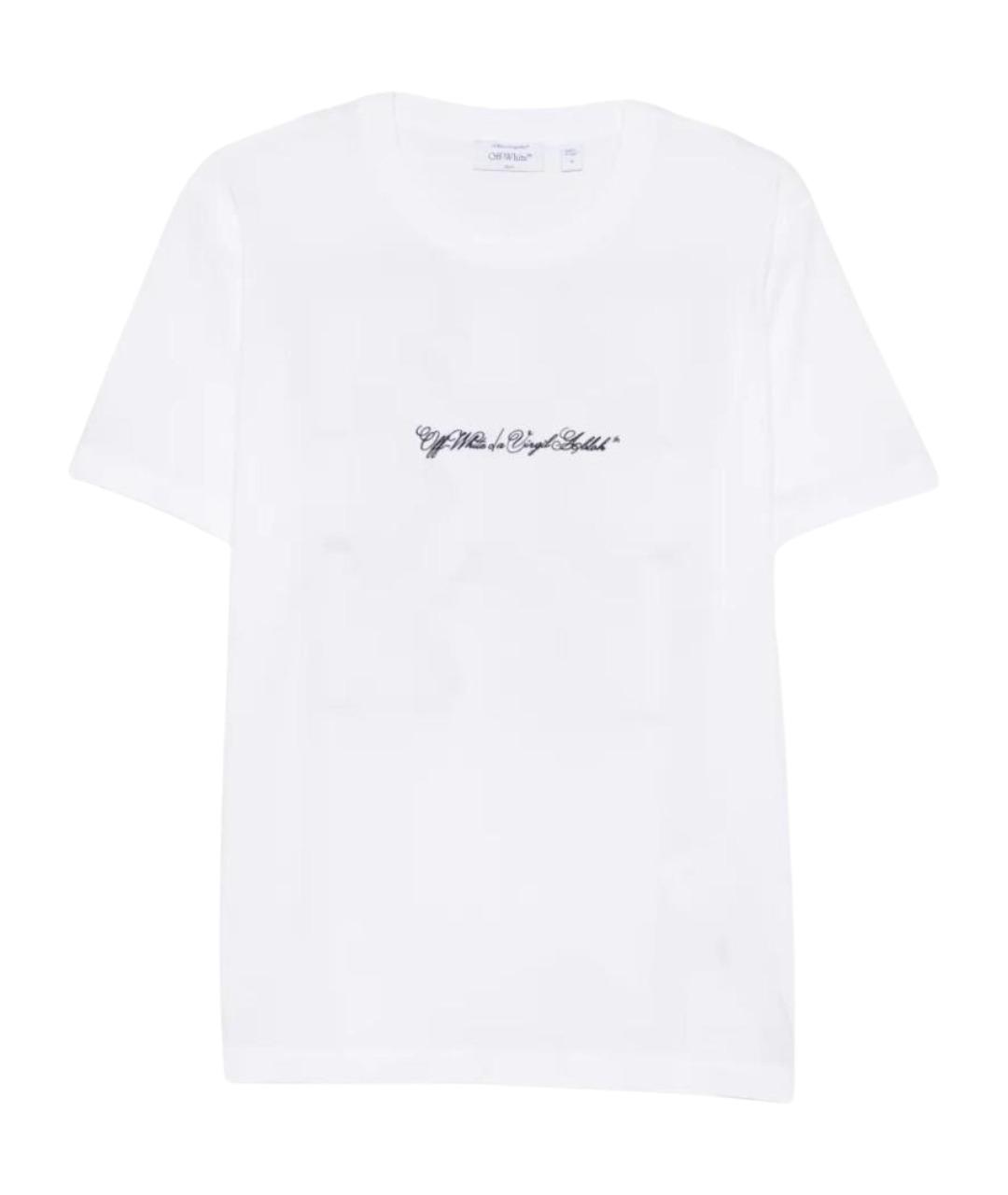 OFF-WHITE Белая хлопковая футболка, фото 1