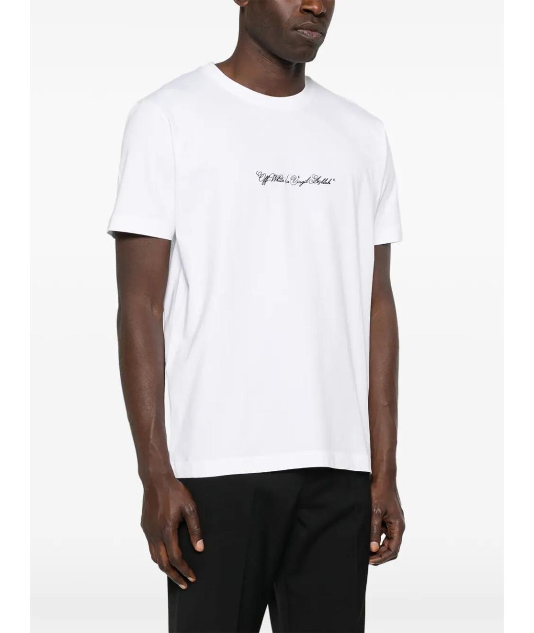 OFF-WHITE Белая хлопковая футболка, фото 5