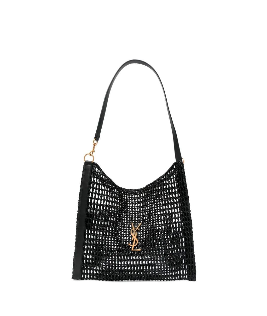 SAINT LAURENT Черная пелетеная сумка на плечо, фото 1