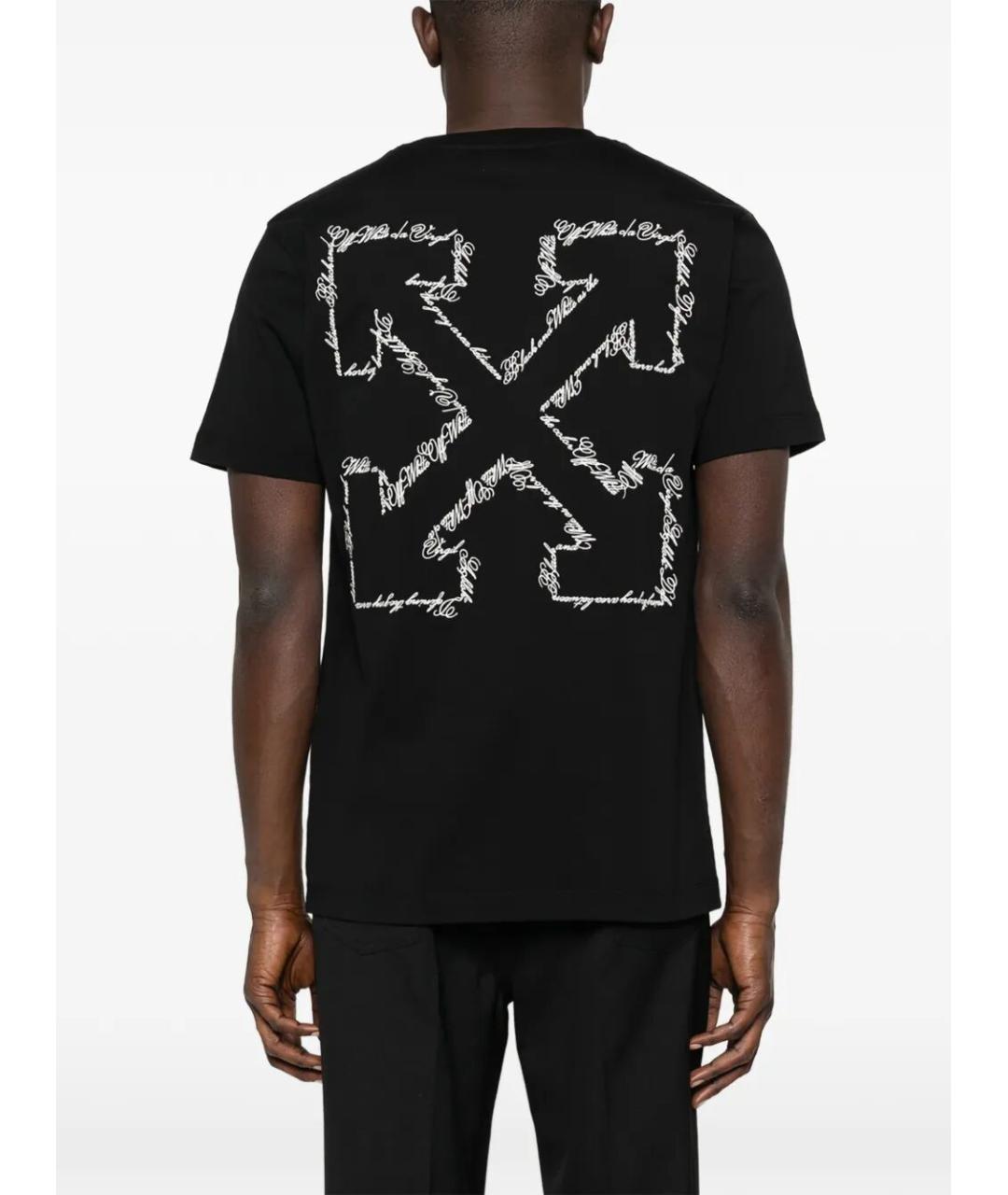 OFF-WHITE Черная хлопковая футболка, фото 5