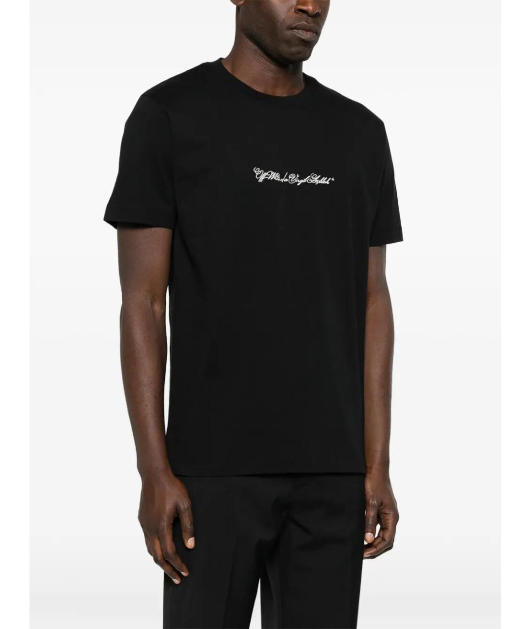 OFF-WHITE Черная хлопковая футболка, фото 4