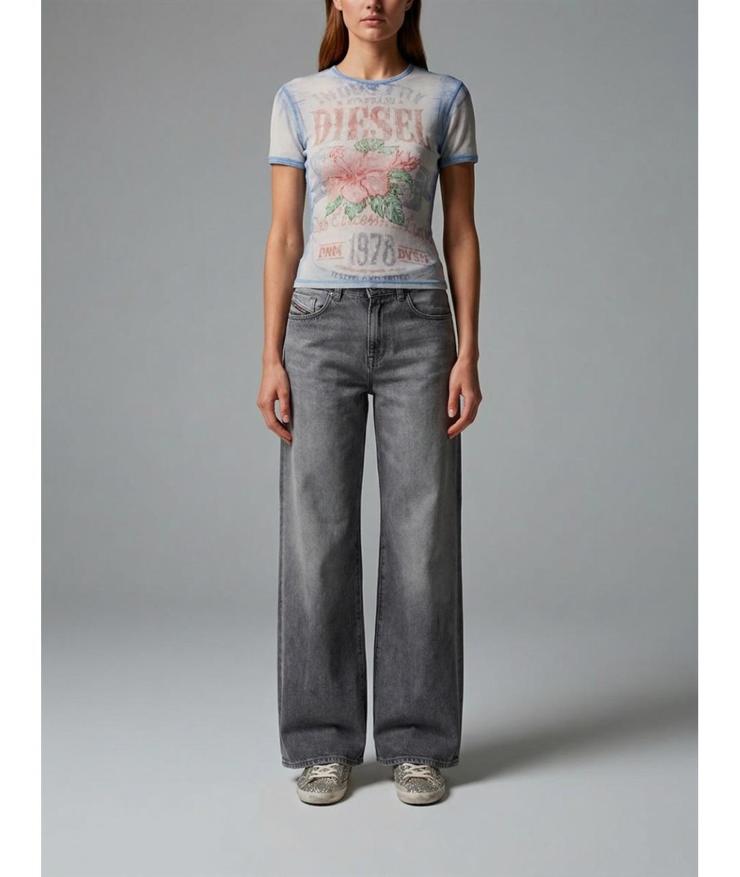 DIESEL Синяя хлопковая футболка, фото 6