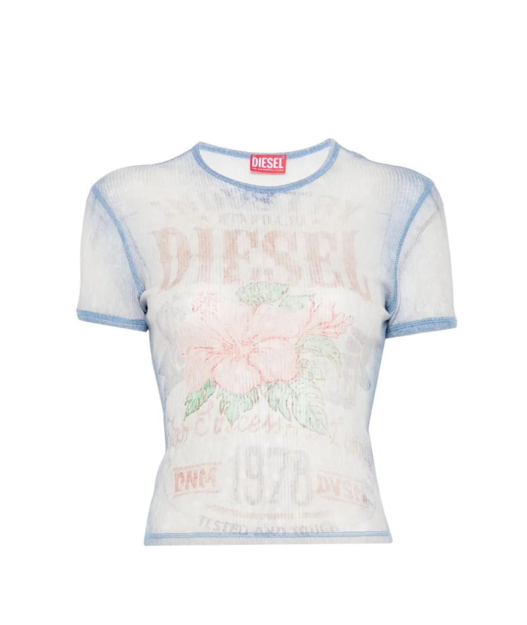 DIESEL Синяя хлопковая футболка, фото 1