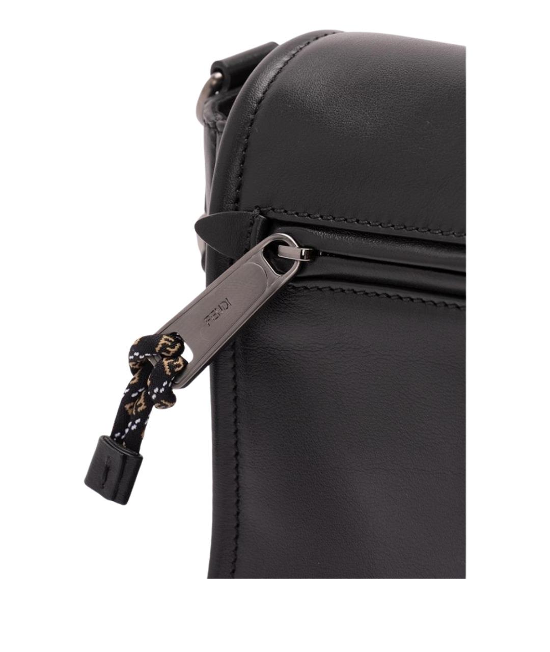FENDI Черная кожаная сумка на плечо, фото 6