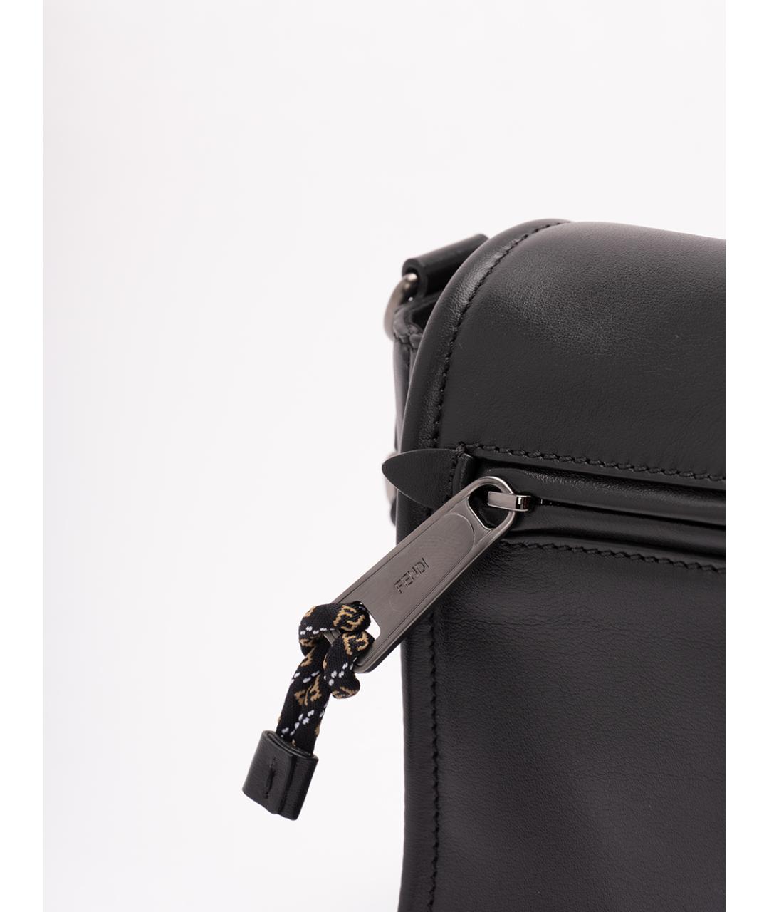 FENDI Черная кожаная сумка на плечо, фото 6