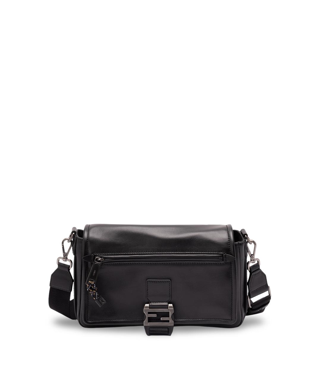 FENDI Черная кожаная сумка на плечо, фото 1