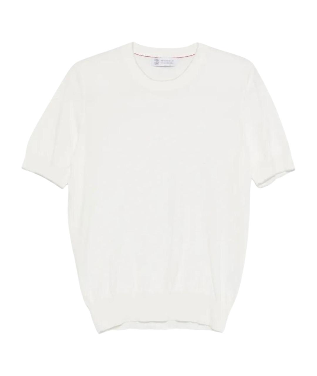 BRUNELLO CUCINELLI Белая хлопковая футболка, фото 1