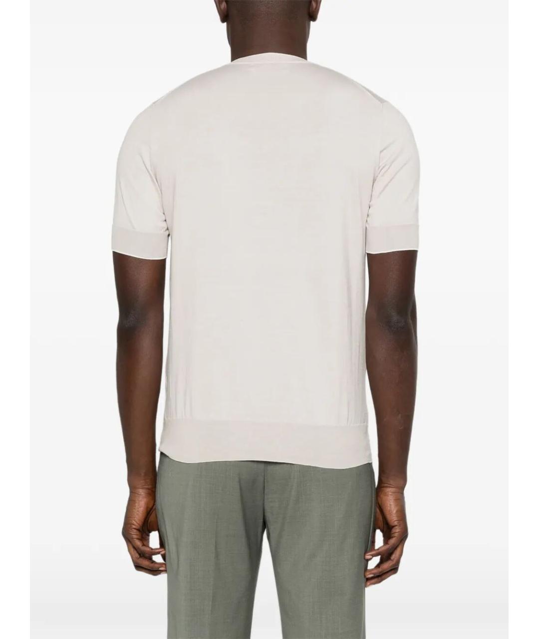BRUNELLO CUCINELLI Бежевая хлопковая футболка, фото 3