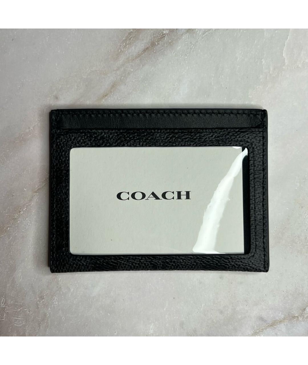 COACH Черный кожаный кардхолдер, фото 3