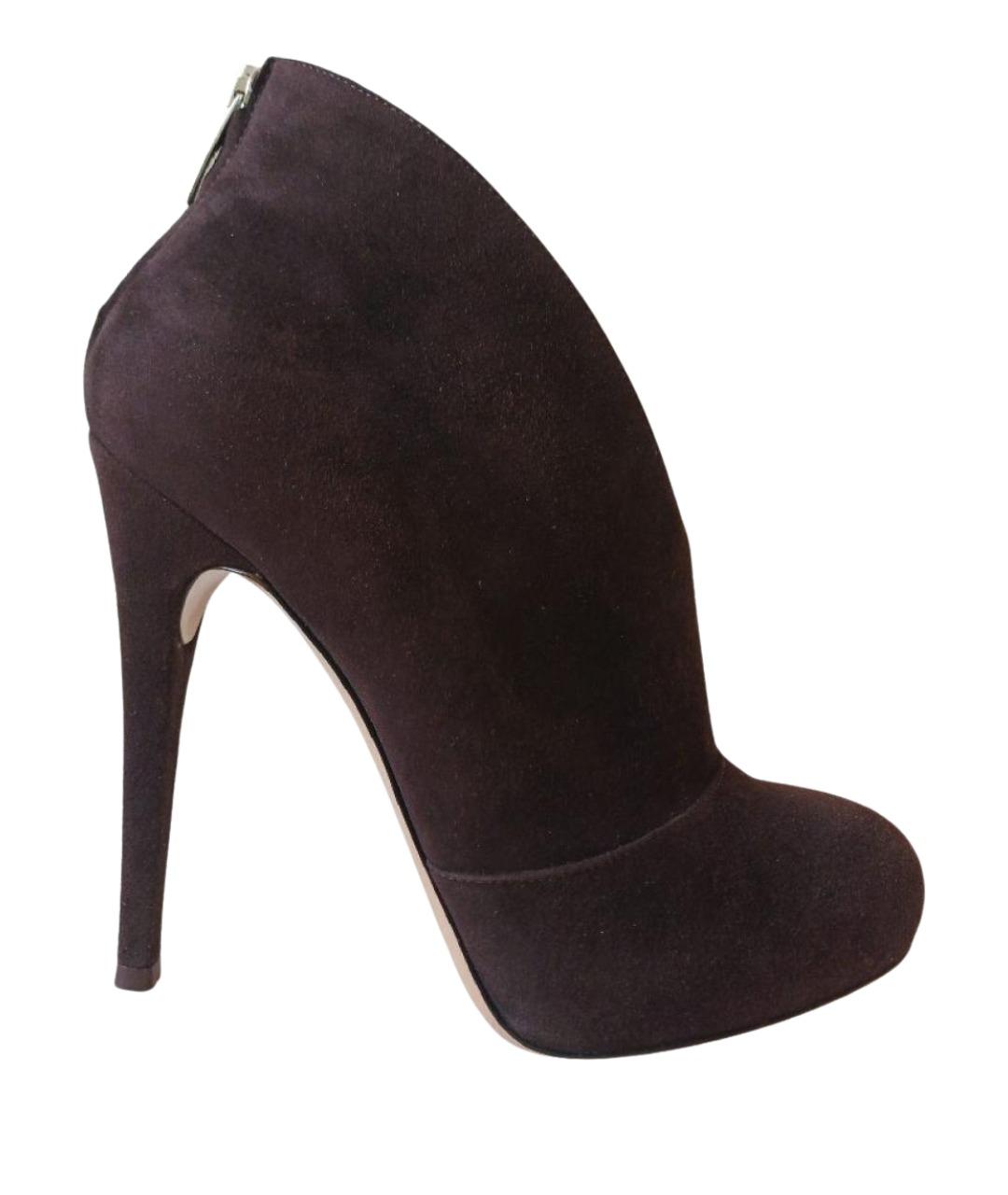 GIANVITO ROSSI Коричневые замшевые ботильоны, фото 1