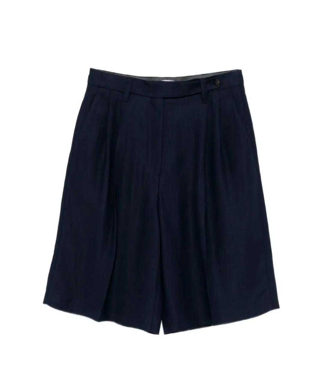 BRUNELLO CUCINELLI Темно-синие вискозные шорты, фото 1