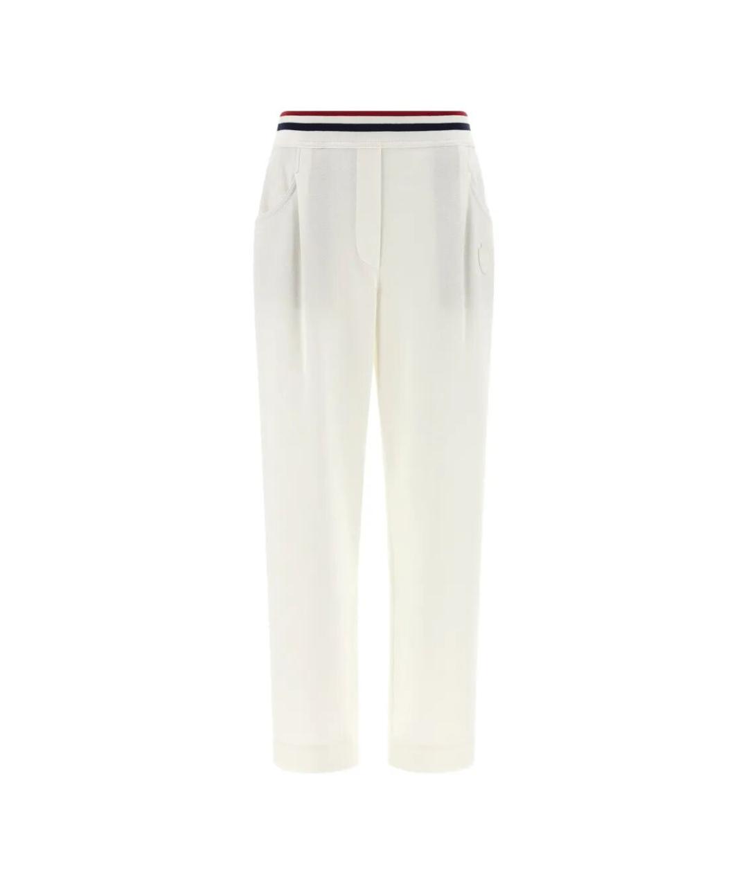 BRUNELLO CUCINELLI Белые хлопковые прямые брюки, фото 1