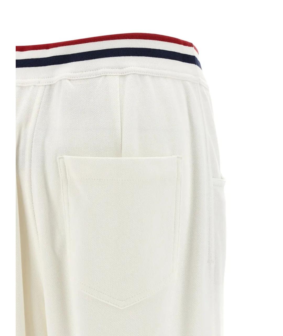 BRUNELLO CUCINELLI Белые хлопковые прямые брюки, фото 3