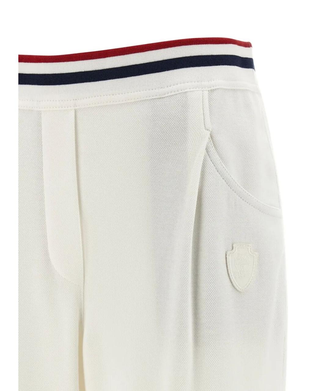 BRUNELLO CUCINELLI Белые хлопковые прямые брюки, фото 4