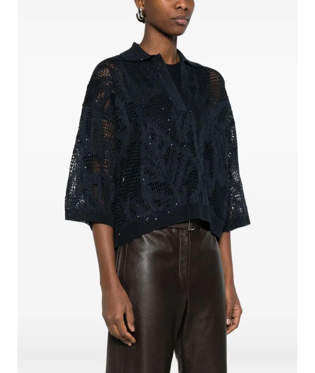 BRUNELLO CUCINELLI Черная льняная футболка, фото 5