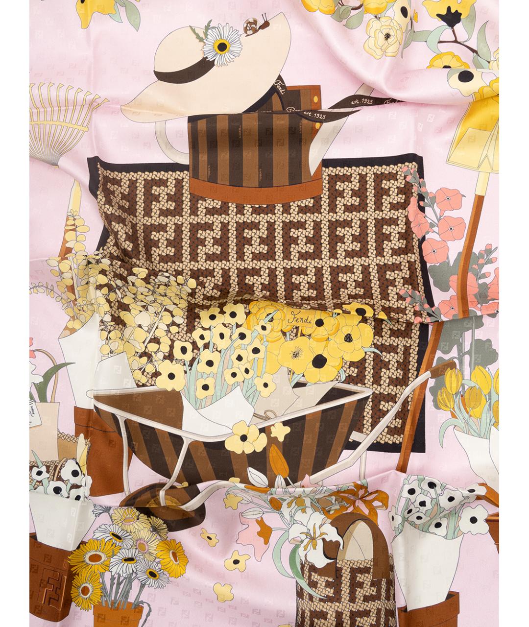 FENDI Мульти шелковый платок, фото 5