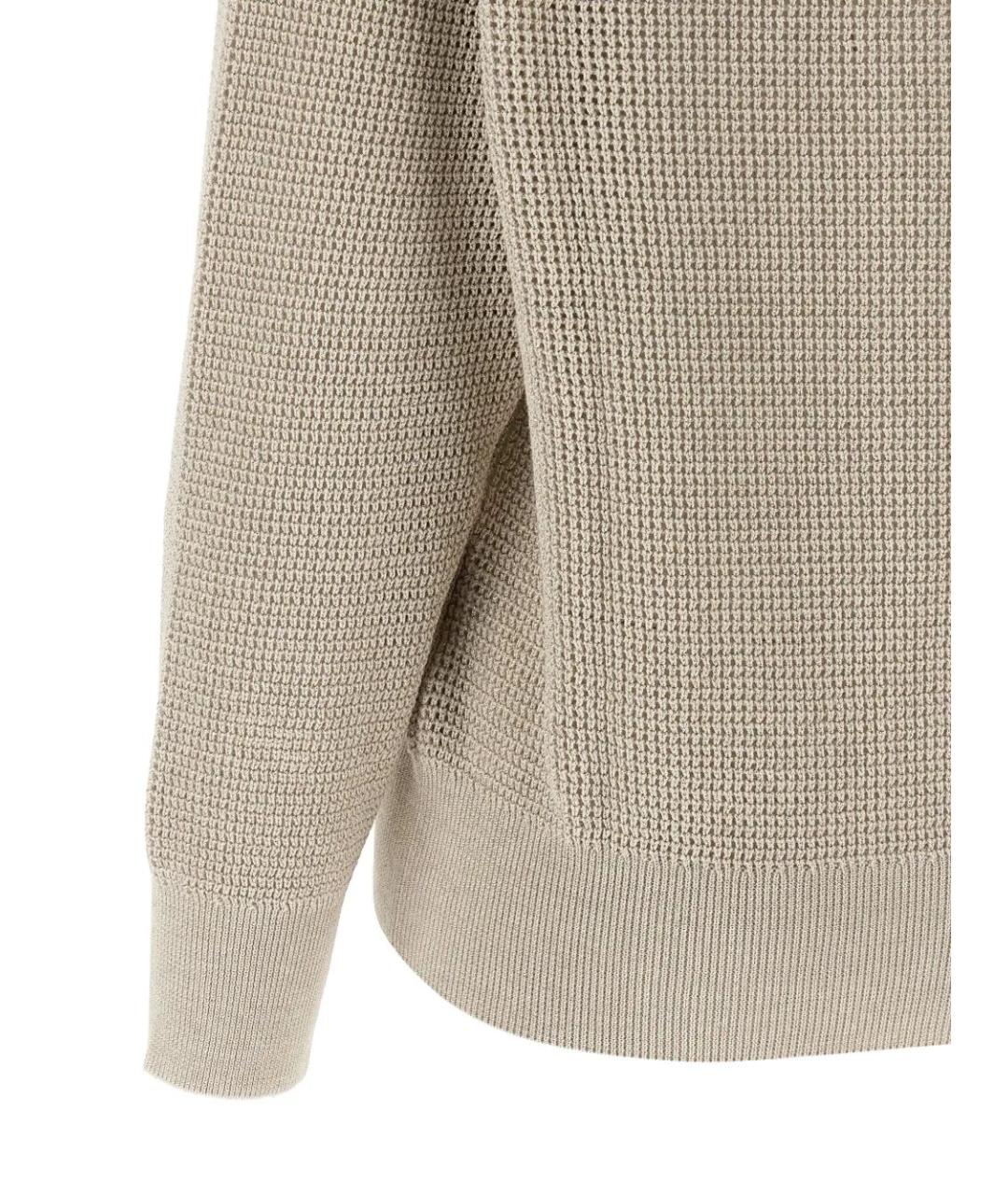 BRUNELLO CUCINELLI Бежевый хлопковый джемпер / свитер, фото 3