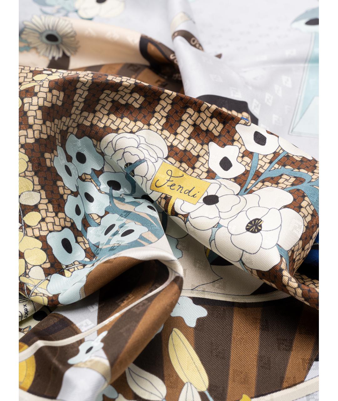 FENDI Мульти шелковый платок, фото 4