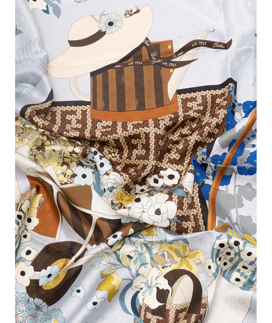 FENDI Мульти шелковый платок, фото 5