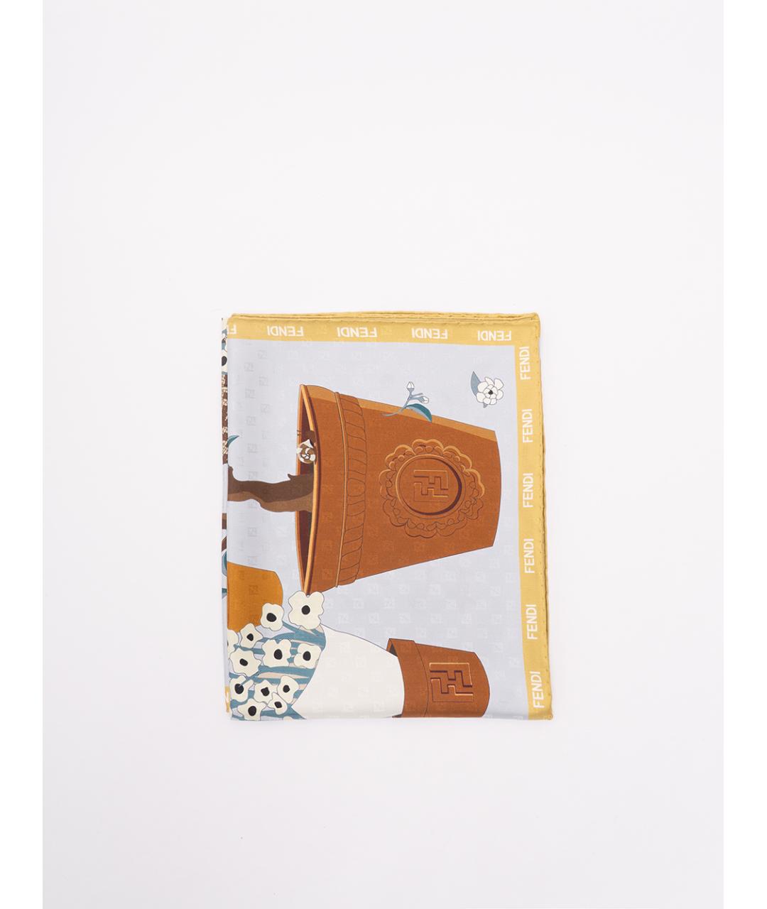 FENDI Мульти шелковый платок, фото 2