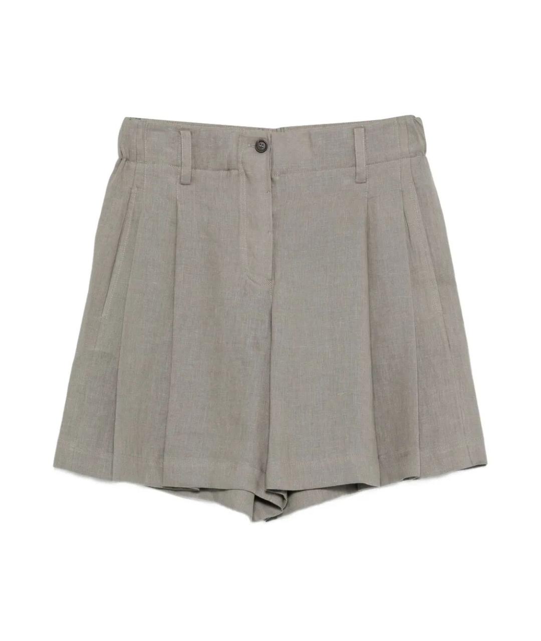 BRUNELLO CUCINELLI Серые льняные шорты, фото 1