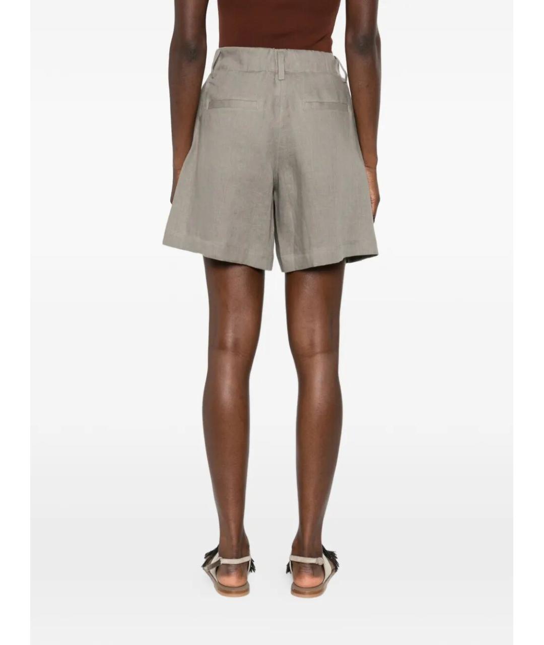 BRUNELLO CUCINELLI Серые льняные шорты, фото 3