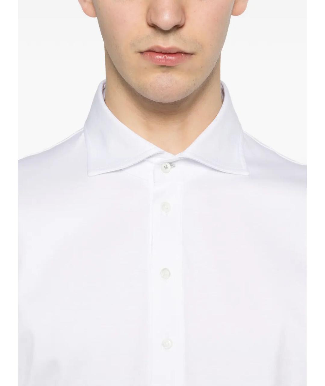 BRUNELLO CUCINELLI Белое хлопковое поло с коротким рукавом, фото 3