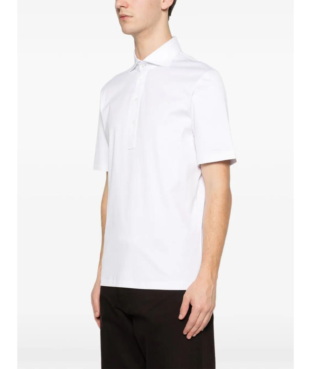 BRUNELLO CUCINELLI Белое хлопковое поло с коротким рукавом, фото 5