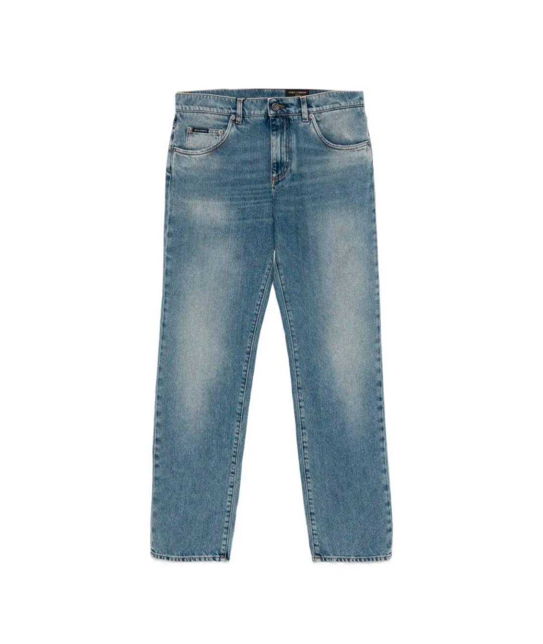 DOLCE&GABBANA Синие хлопковые прямые джинсы, фото 1