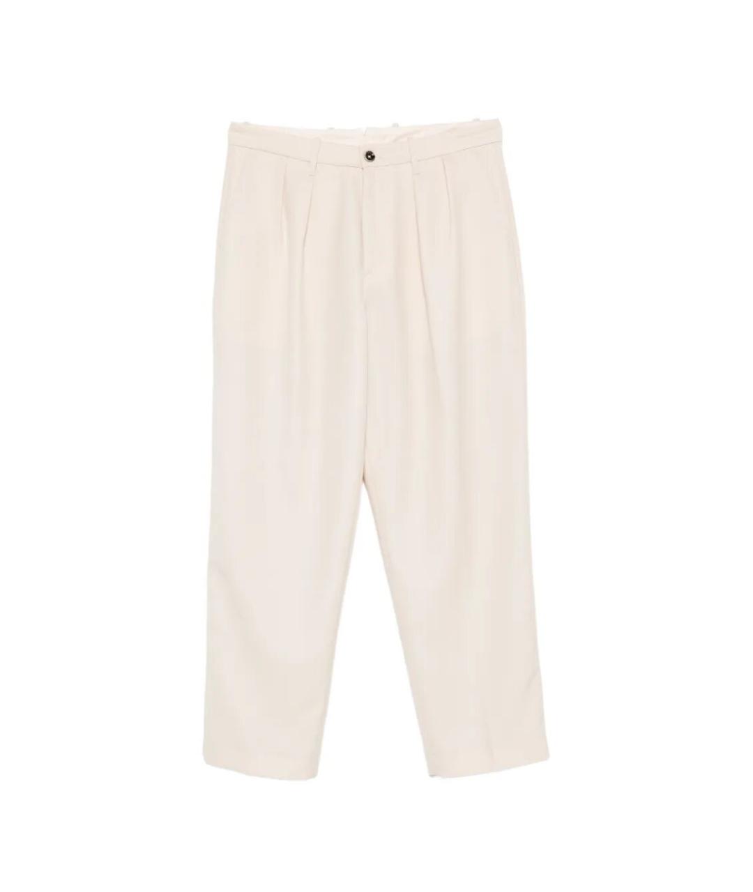 NINE IN THE MORNING Бежевые шерстяные повседневные брюки, фото 1