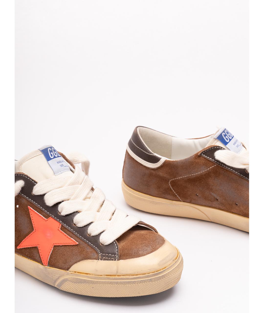 GOLDEN GOOSE DELUXE BRAND Коричневые кожаные низкие кроссовки / кеды, фото 5