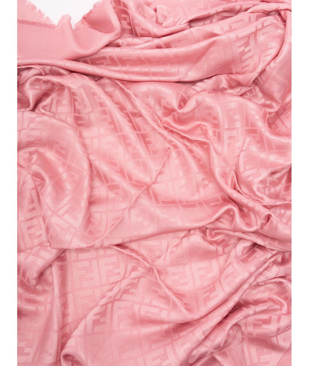 FENDI Розовый шелковый платок, фото 3