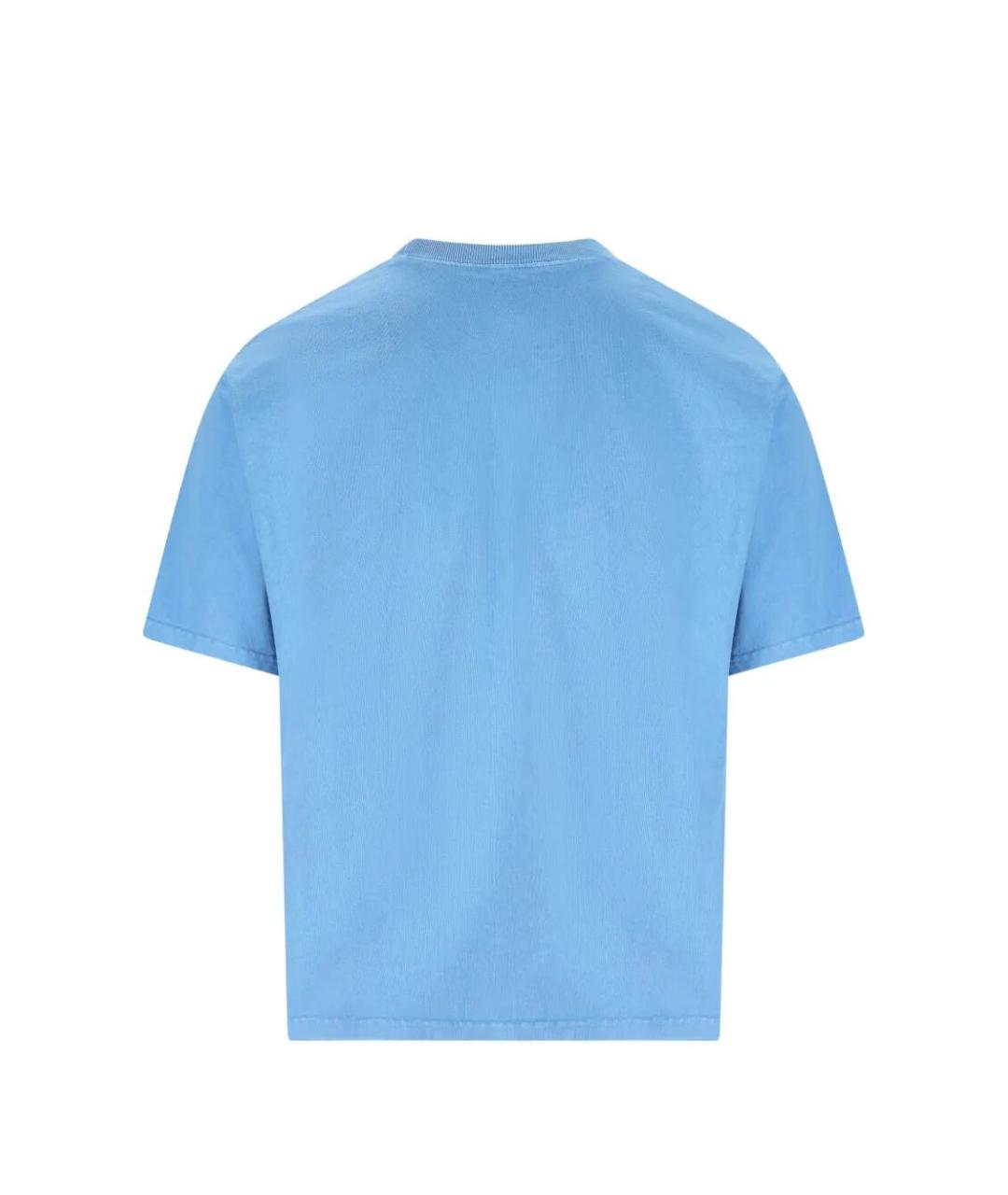 PRADA Голубая хлопковая футболка, фото 2