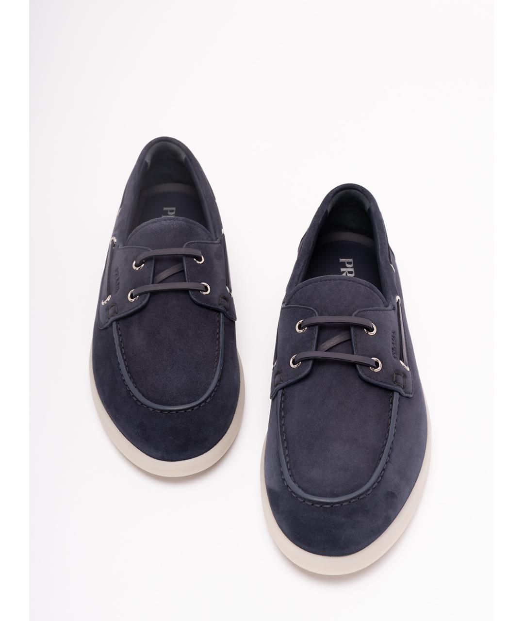 PRADA Синие кожаные лоферы, фото 5