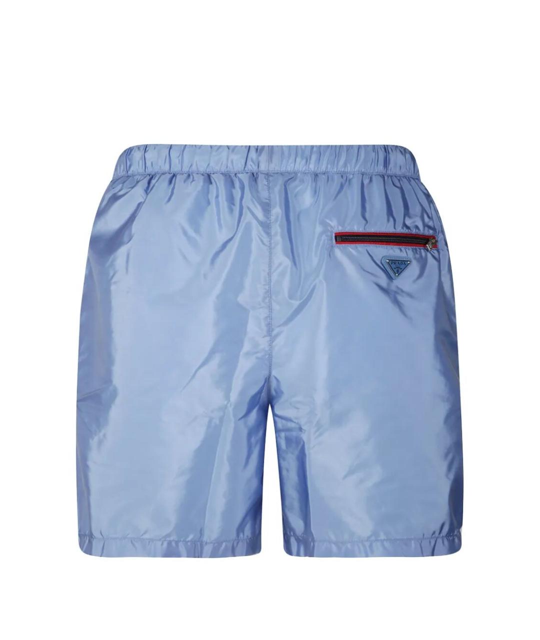 PRADA Голубые полиамидовые шорты, фото 2