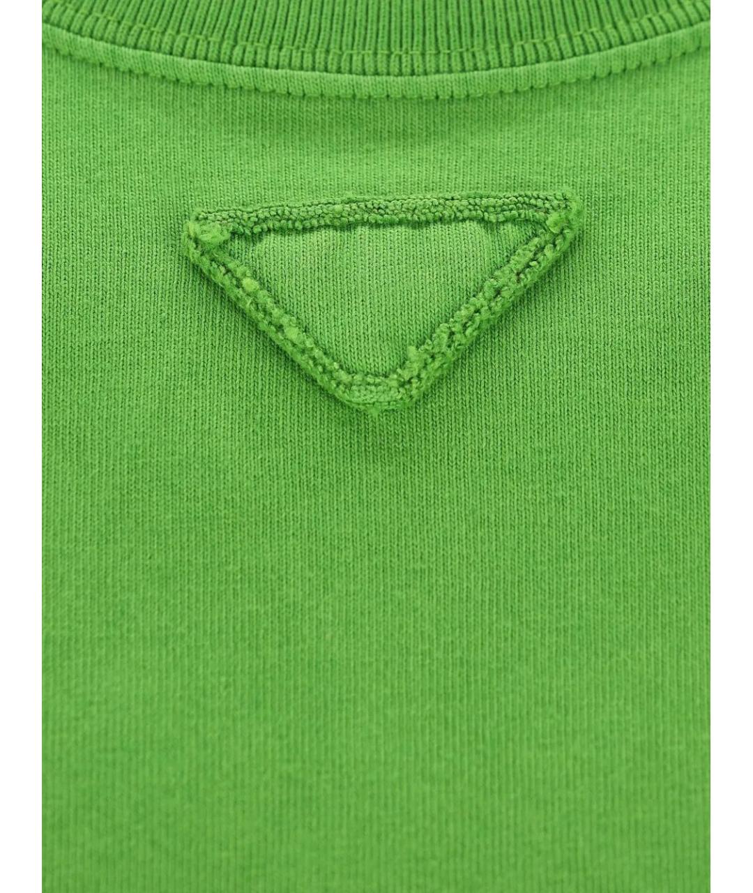 PRADA Зеленая хлопковая футболка, фото 3