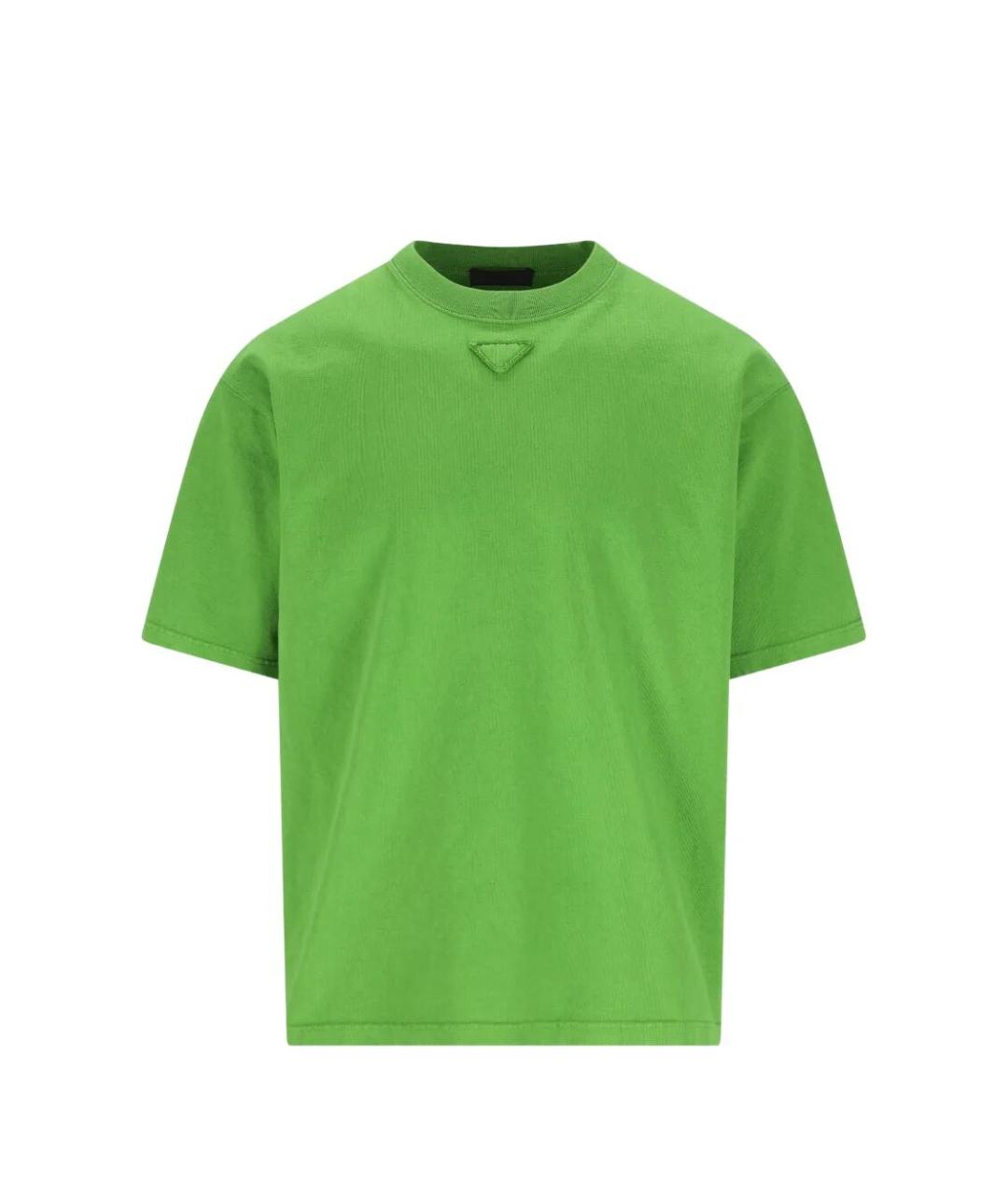 PRADA Зеленая хлопковая футболка, фото 1
