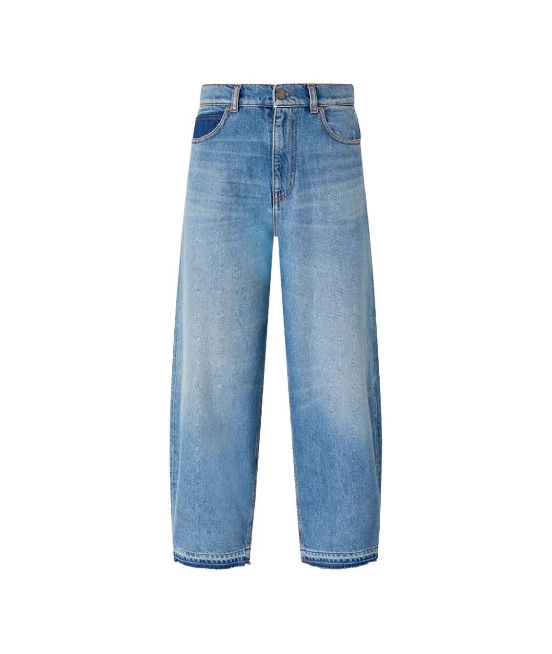 PINKO Синие хлопковые прямые джинсы, фото 1