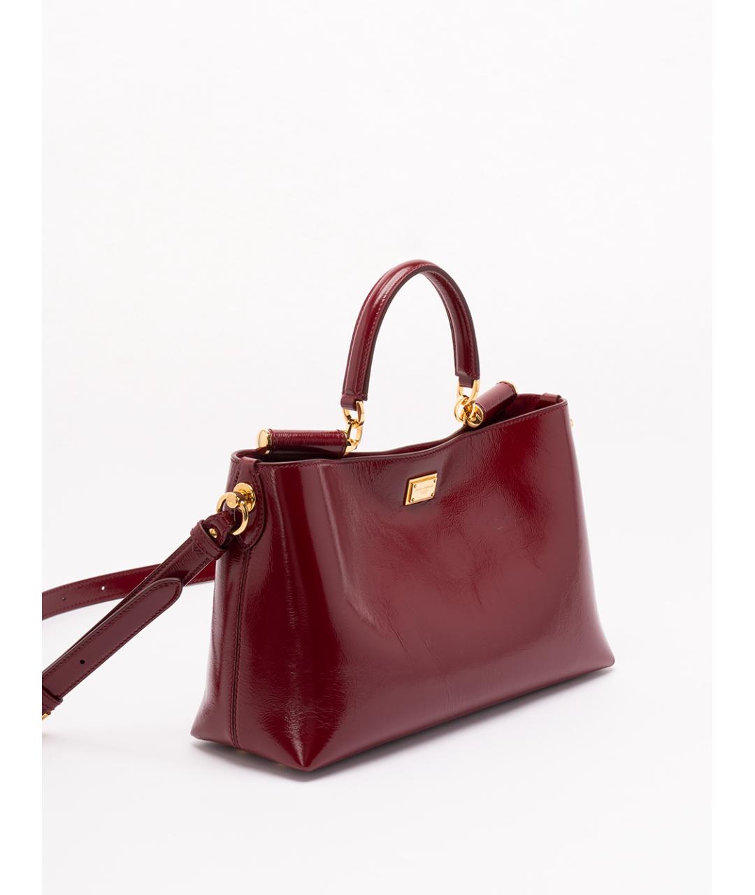 DOLCE&GABBANA Красная кожаная сумка тоут, фото 3