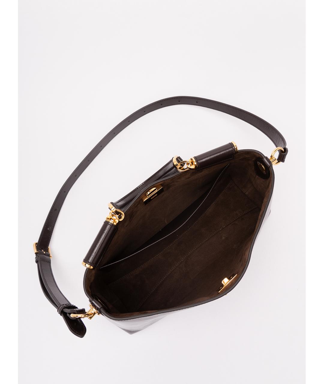 DOLCE&GABBANA Коричневая кожаная сумка тоут, фото 6